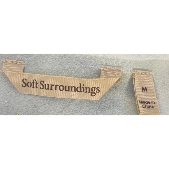 Soft Surroundings Tropical Leaf Print Long Maxi Dress M - Picture 5 of 5